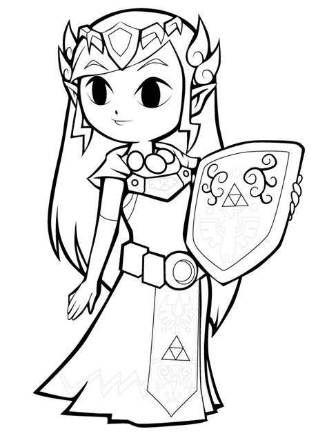 toon-zelda-coloring-page - Online Coloring Pages