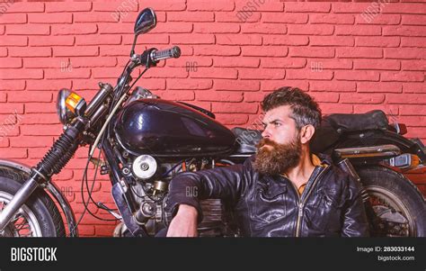 Man Beard Biker Image And Photo Free Trial Bigstock