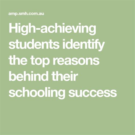 High Achieving Students Identify The Top Reasons Behind Their Schooling