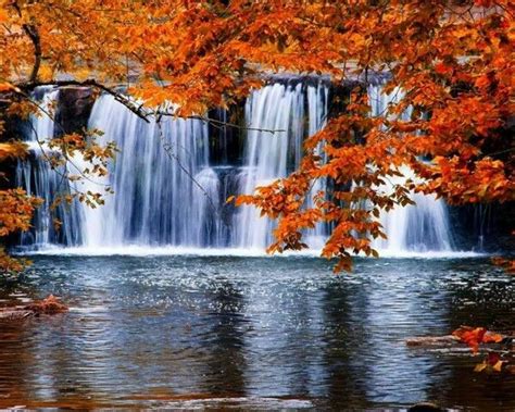 Autumn Waterfall Beautiful World Beautiful Places Beautiful Pictures