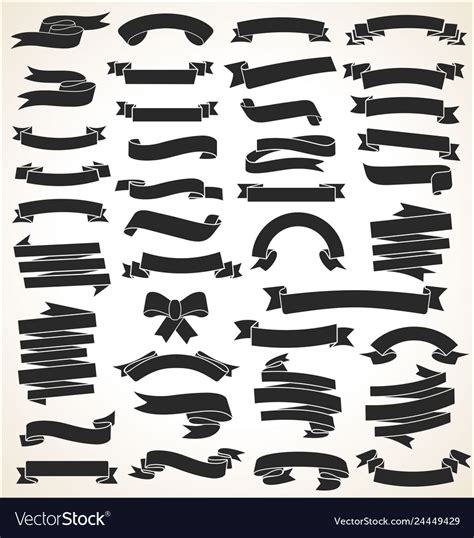 A Collection Of Various Black Ribbons Royalty Free Vector