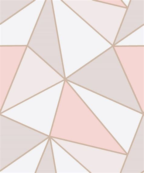 Fine Decor Apex Geometric Rose Gold Wallpaper Fd41993
