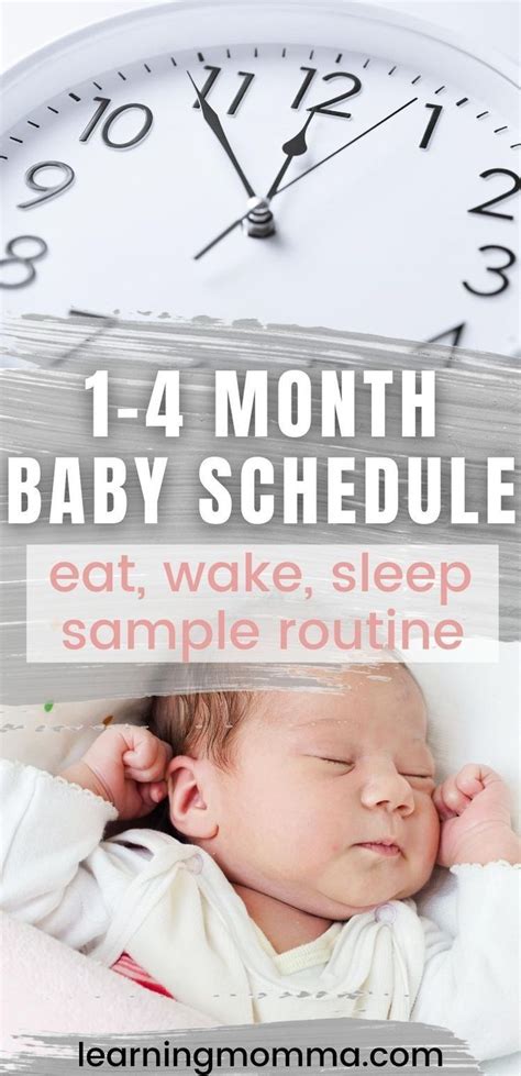 1 4 Month Baby Schedule Sleeping And Eating Routine In 2020 Baby