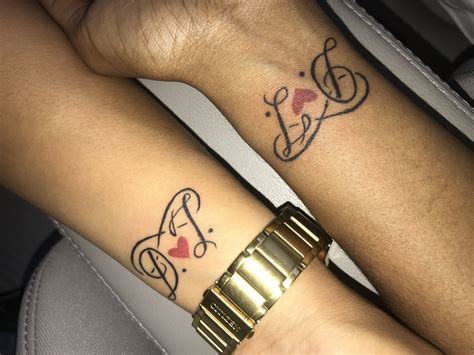 Matching Couple Initial Tattoos Matching Couple Tattoos Initial