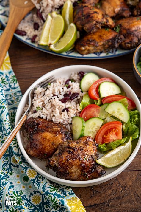 Jamaican Jerk Chicken With Rice And Peas Slimming Eats