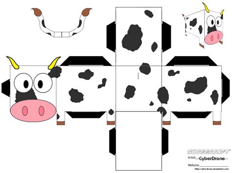 Cow Paper Toy Free Printable Papercraft Templates