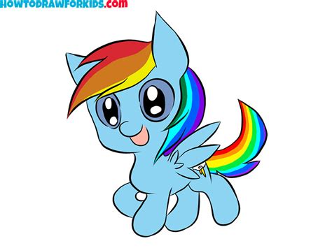 How To Draw Rainbow Dash Easy Drawing Tutorial For Kids