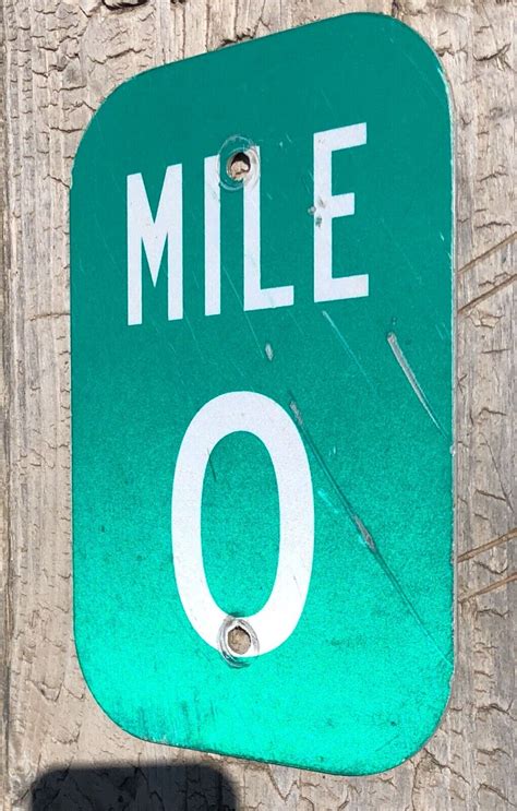 Vintage Old Retired Mile Marker Mile 0 Hard To Find These 6x9 County Mm