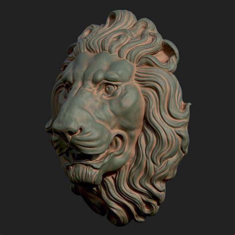 3d Printable Model Sculpture Lion Head Sculpture Cgtrader Animal