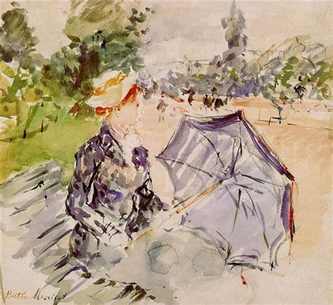 Lady With A Parasol Sitting In A Park 1885 Berthe Morisot
