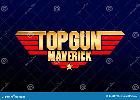 Top Gun Golden Typography Png File Vector 266187094