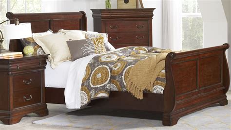 Chateau Vintage Cherry Sleigh Bedroom Set From Largo Coleman Furniture