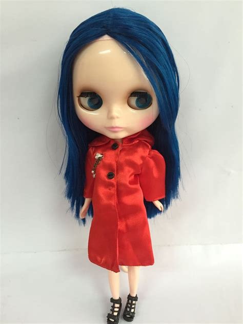 Free Shipping Cost Nude Blyth Doll Blue Hair Factory Doll Suitable