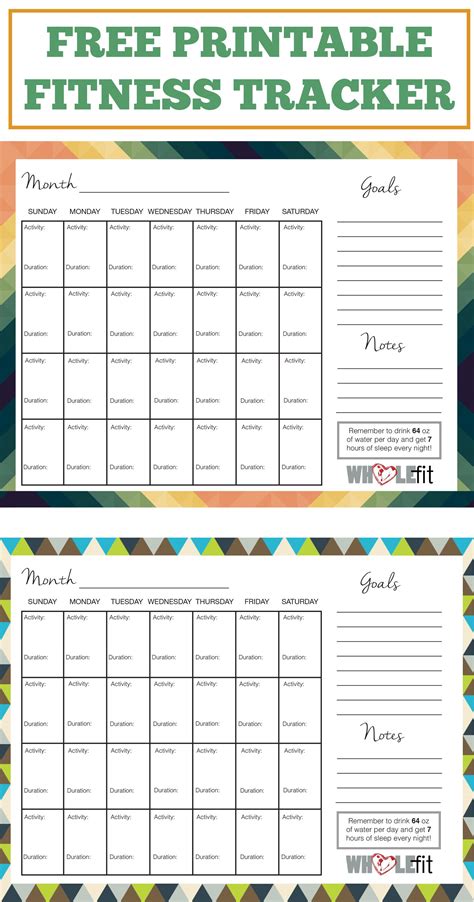 Fitness Tracker Printables