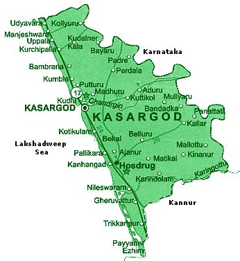 Kasaragod District Of Kerala Kasaragod District Information Maps
