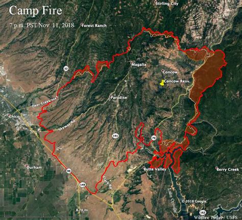 Map Of The Camp Fire Maping Resources