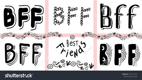 Bff Best Friends Forever Set Posters Stock Vector Royalty Free 1622179102