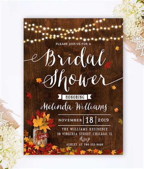 Fall Bridal Shower Invitation Merryelle Design