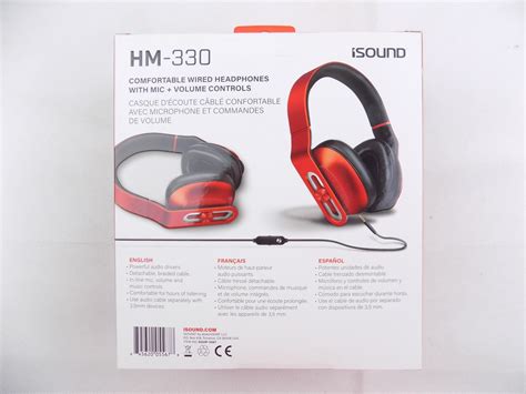 Brand New Isound Hm 330 Comfortable Wired Headphones With Mic Red