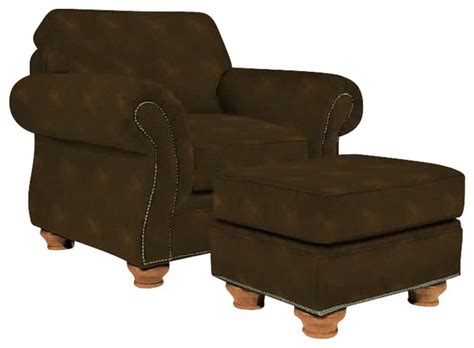 Broyhill Laramie Brown Chair And Ottoman Set With Attic Heirlooms Wood