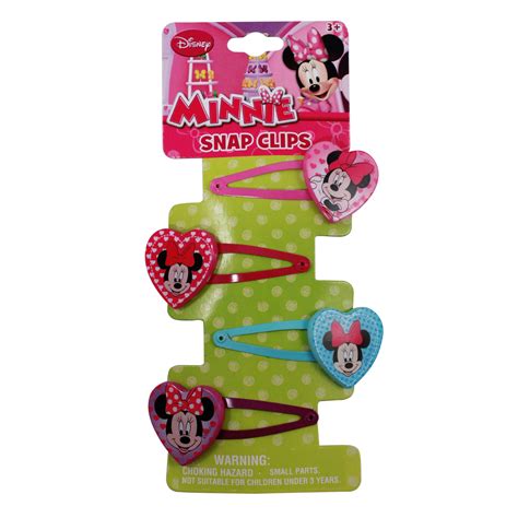 Disney Minnie Mouse Heart Shaped Girls Hair Clips Ebay