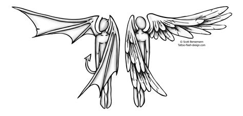 Half Angel Half Demon Drawing At Getdrawings Free Download