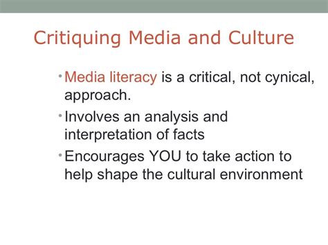 Media Literacy And The Critical