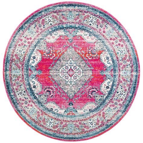 Dhurrie needlepoint flat woven 7x7 round chinese oriental rug home décor carpet. Safavieh Evoke Fuchsia/Navy 7 ft. x 7 ft. Round Area Rug ...