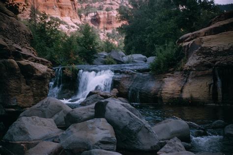 A Waterfall In Oak Creek Canyon Arizona Gran100 00620 Photograph By