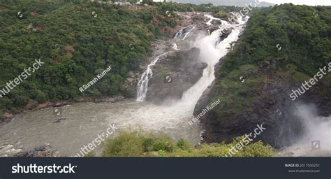 Shivanasamudra Falls Waterfall Chamarajanagar Districtof State Stock