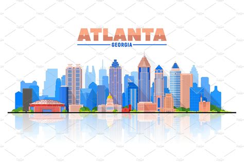 Atlanta Vector Skyline Atlanta Svg Silhouette Svg Dxf Etsy