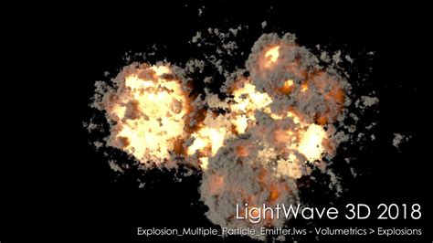 Lightwave 3d 2018 Explosions Multiple Particle Emitter Scene Rendered