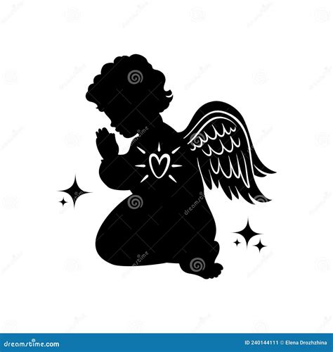 Praying Angel Silhouette Royalty Free Stock Photo