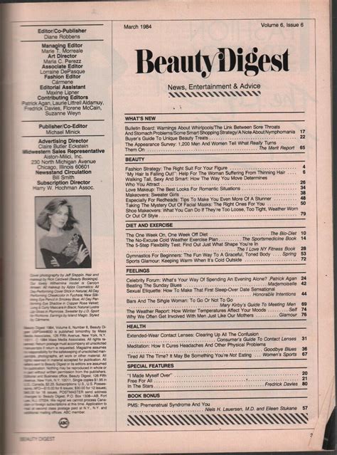 Beauty Digest March 1984 Vintage Magazine 072919ame Ebay