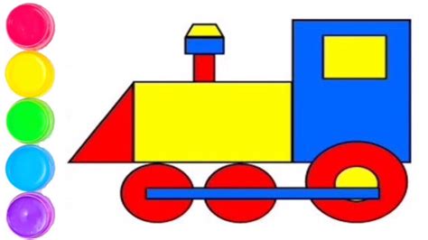 How To Draw Trains With Shapes Step By Step Easy Drawing Learn