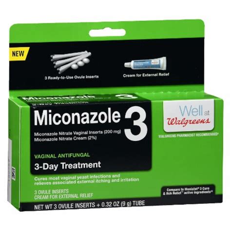 Walgreens Miconazole 3 Day Vaginal Antifungal Treatment 1 Ct King