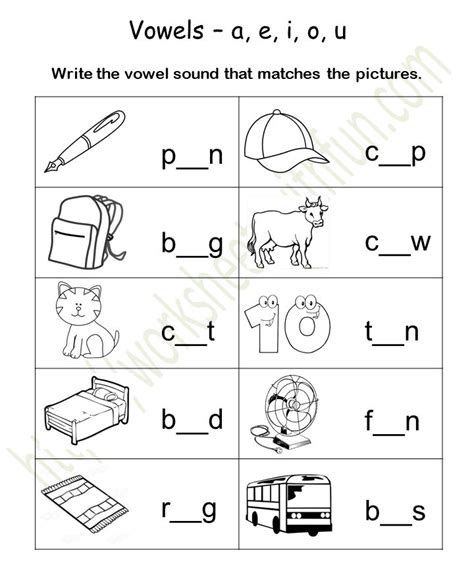 Kindergarten Fill In The Blank Worksheets
