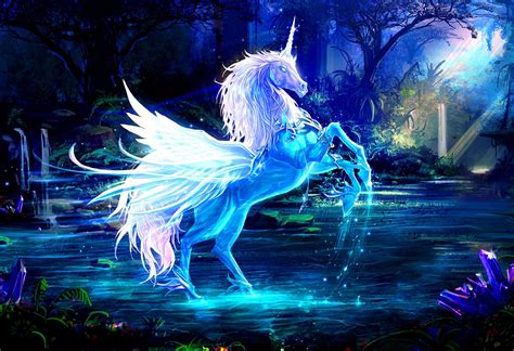 A Neon Blue Pegasus Unicorn Fantasy Poster Fantasy Print Fantasy Artwork Ebay