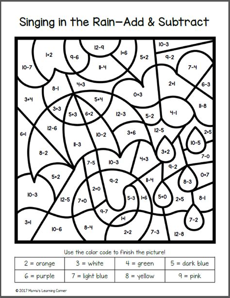 Spring Color By Number Worksheets  Mamas Learning Corner