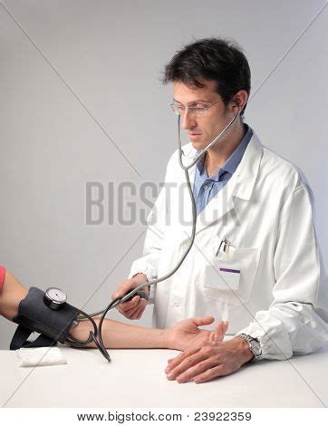 Doctor Measuring Man S Image Photo Free Trial Bigstock