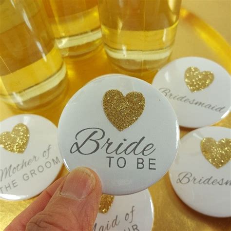 Gold Glitter Hen Party Badges Bride To Be Mother Of The Bride Mother