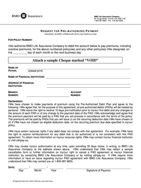 Назад · sample forms for authorized drivers : Bmo pre authorized payment form - Fill Out and Sign ...