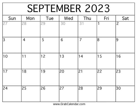September 2023 Calendar 123 Get Calendar 2023 Update