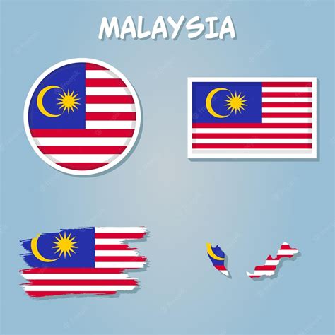 Premium Vector Vector Map Of Malaysia With The Image Of The National Flag