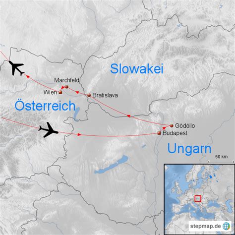 Die billigste ist per mitfahrdienst und kostet 3€. StepMap - Österreich,Ungarn und Slowakei - Landkarte für Welt