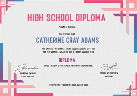 10 High School Diploma Templates Free Download Psd Template Business
