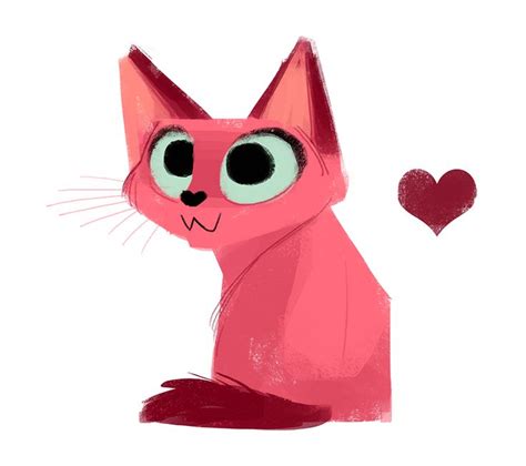 Daily Cat Drawings — 531 Pink Kitten My Last One For The Day Cat