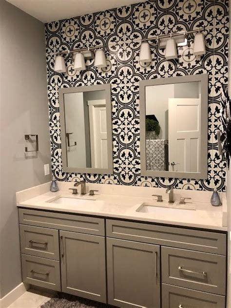 Tile Wall Behind Bathroom Vanity Artcomcrea