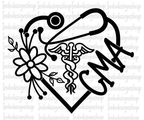 Cma Svg Certified Medical Assistant Svg Floral Cma Svg Etsy