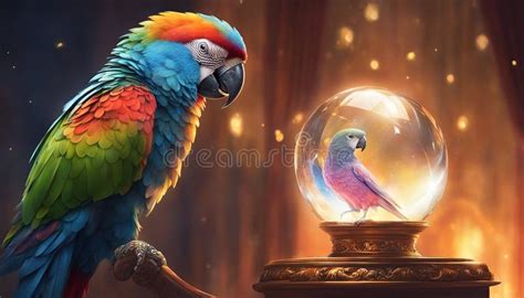 Parrot Magic Parrot With A Crystal Ball Fantasy Bird Mystical